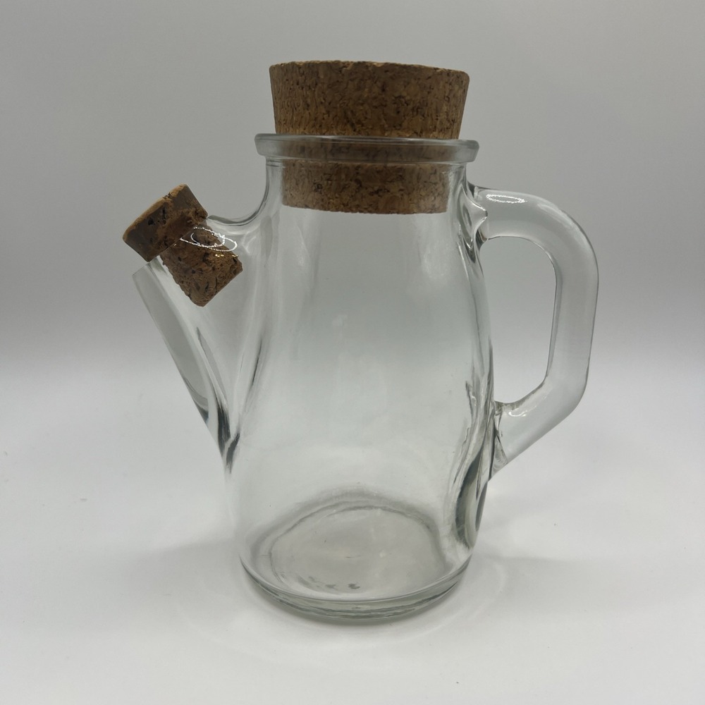 Vintage Westmoreland Glass Pitcher with Snub Nose Spout Handle Both Corks 14 oz